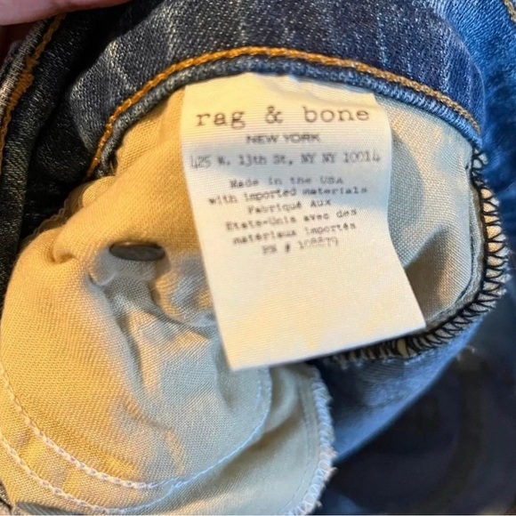 Rag & Bone Women’s 24 Dre Low Rise Slim Boyfriend Distressed Jeans - Picture 8 of 10